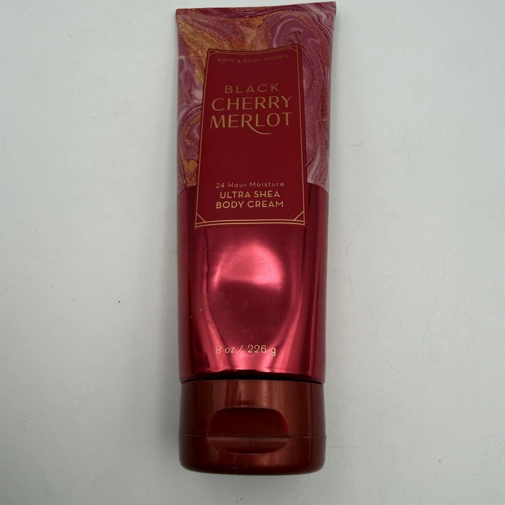 Bath & Body Works Black Cherry Merlot Ultra Shea Body Cream 8oz Moisturizer NEW